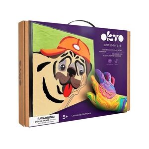 OKTO: Clay Sensory Art Coloring Set Color by Numbers PUG DOG Home School Class
